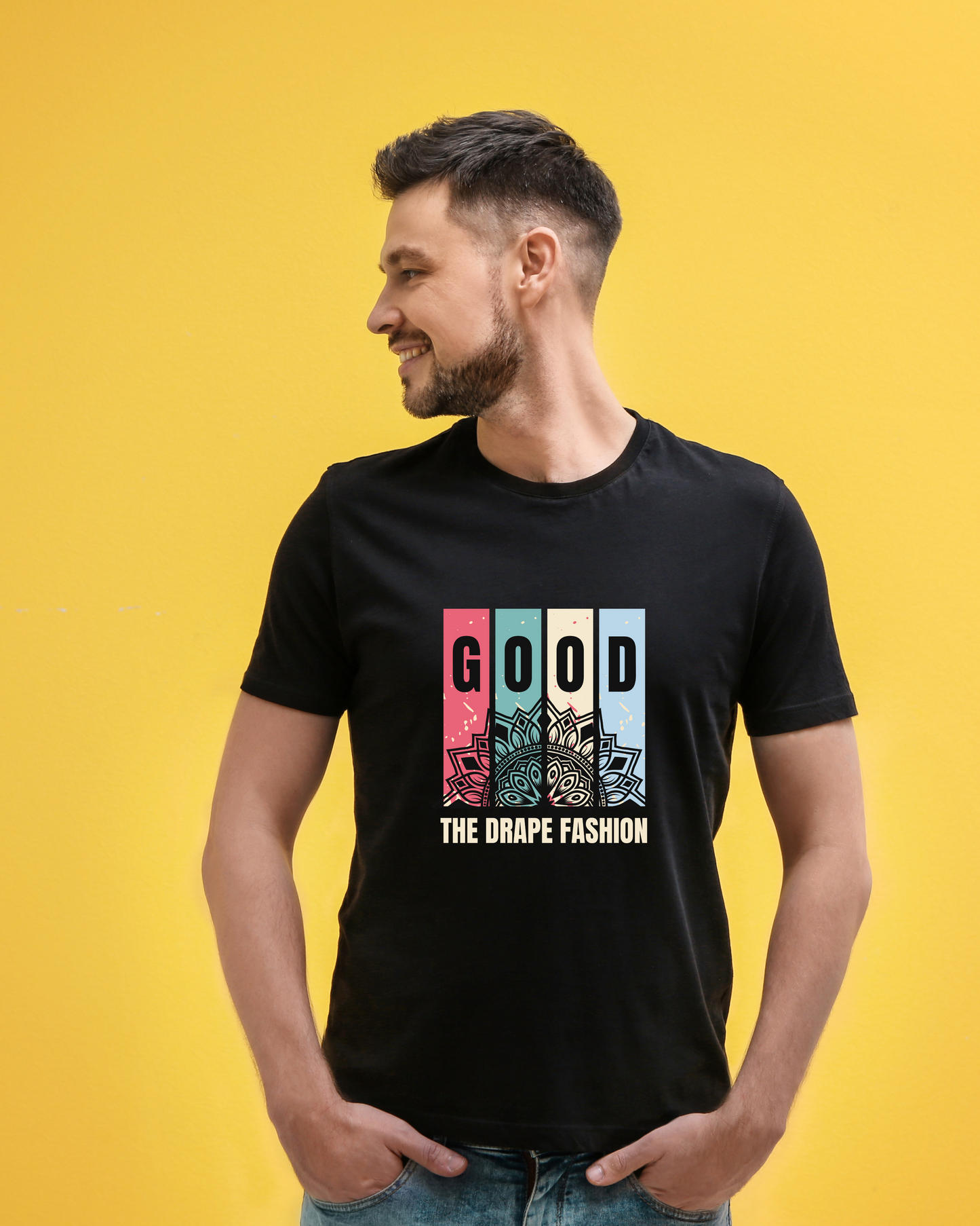 GOOD THE DRAPE FASHION - COTTON PRINTED TSHIRT