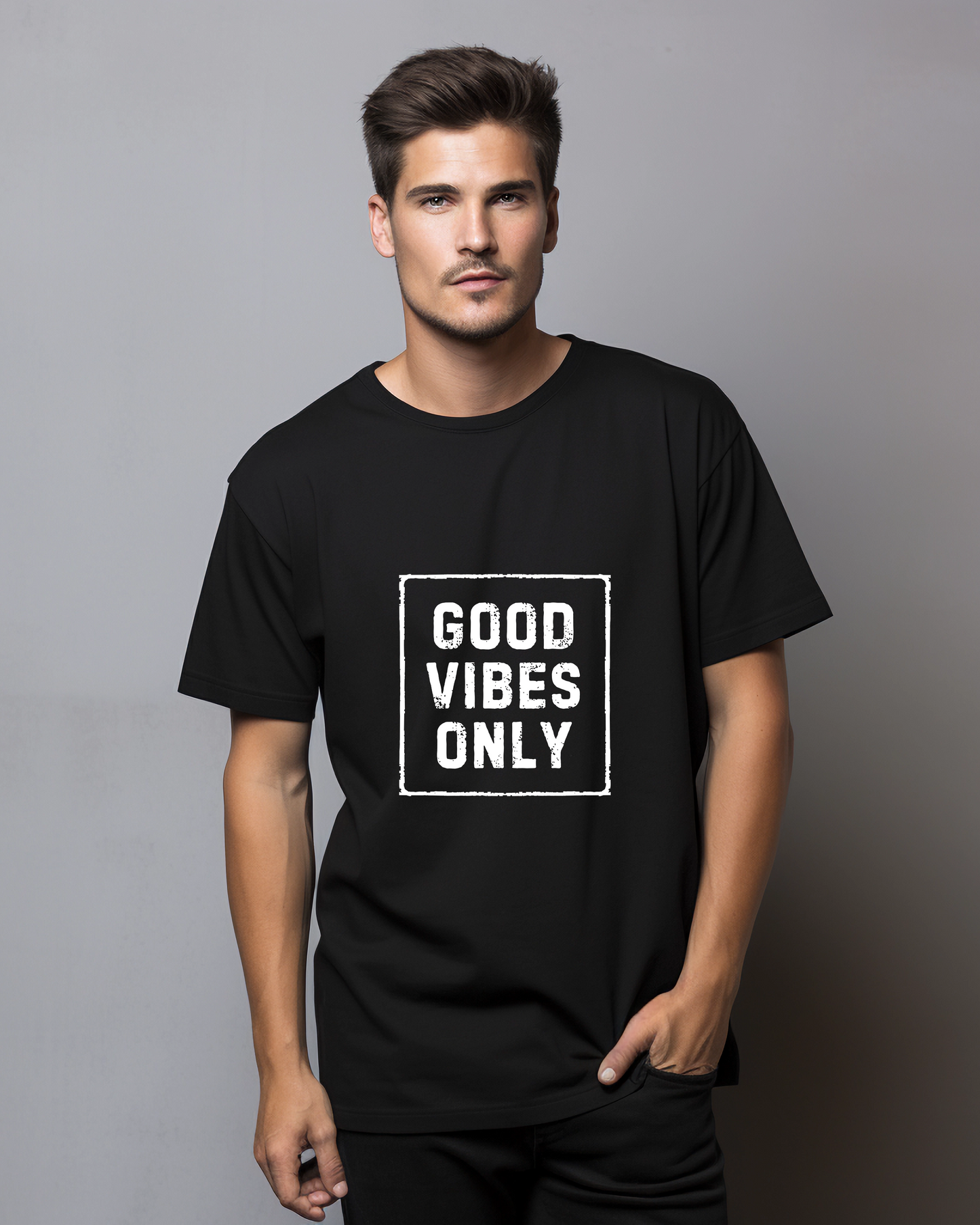 GOOD VIBES ONLY - COTTON PRINTED TSHIRT