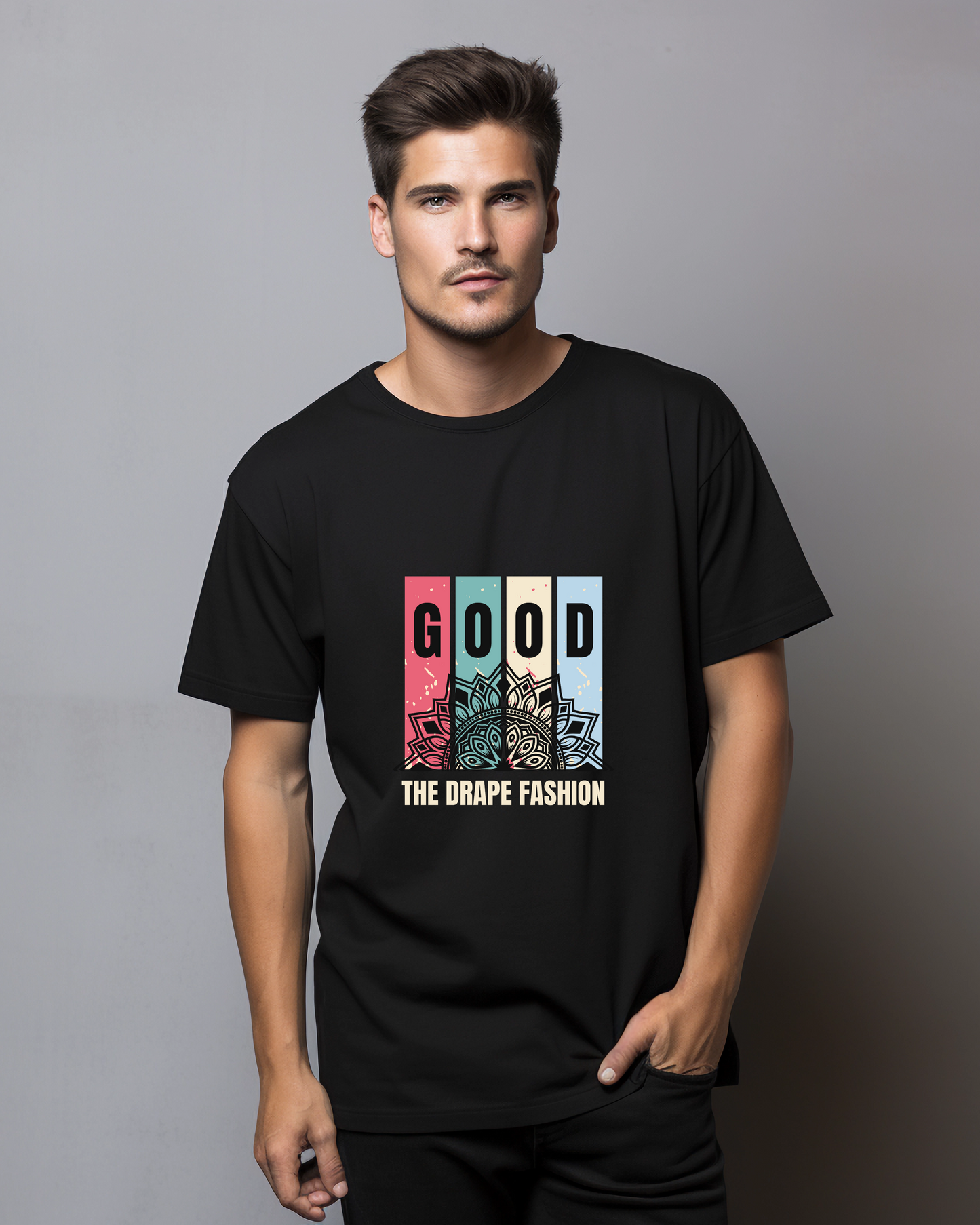 GOOD THE DRAPE FASHION - COTTON PRINTED TSHIRT