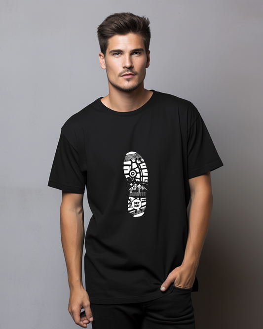 GET OUT - COTTON PRINTED TSHIRT