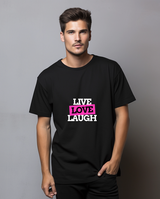 LIVE LOVE LAUGH - COTTON PRINTED TSHIRT