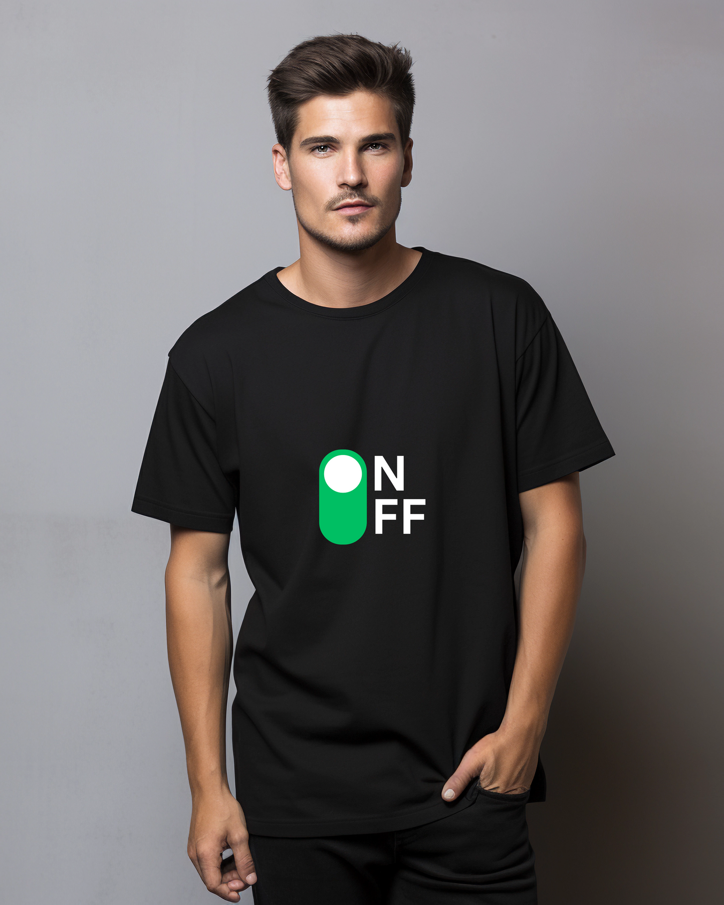 ON OFF - COTTON PRINTED TSHIRT
