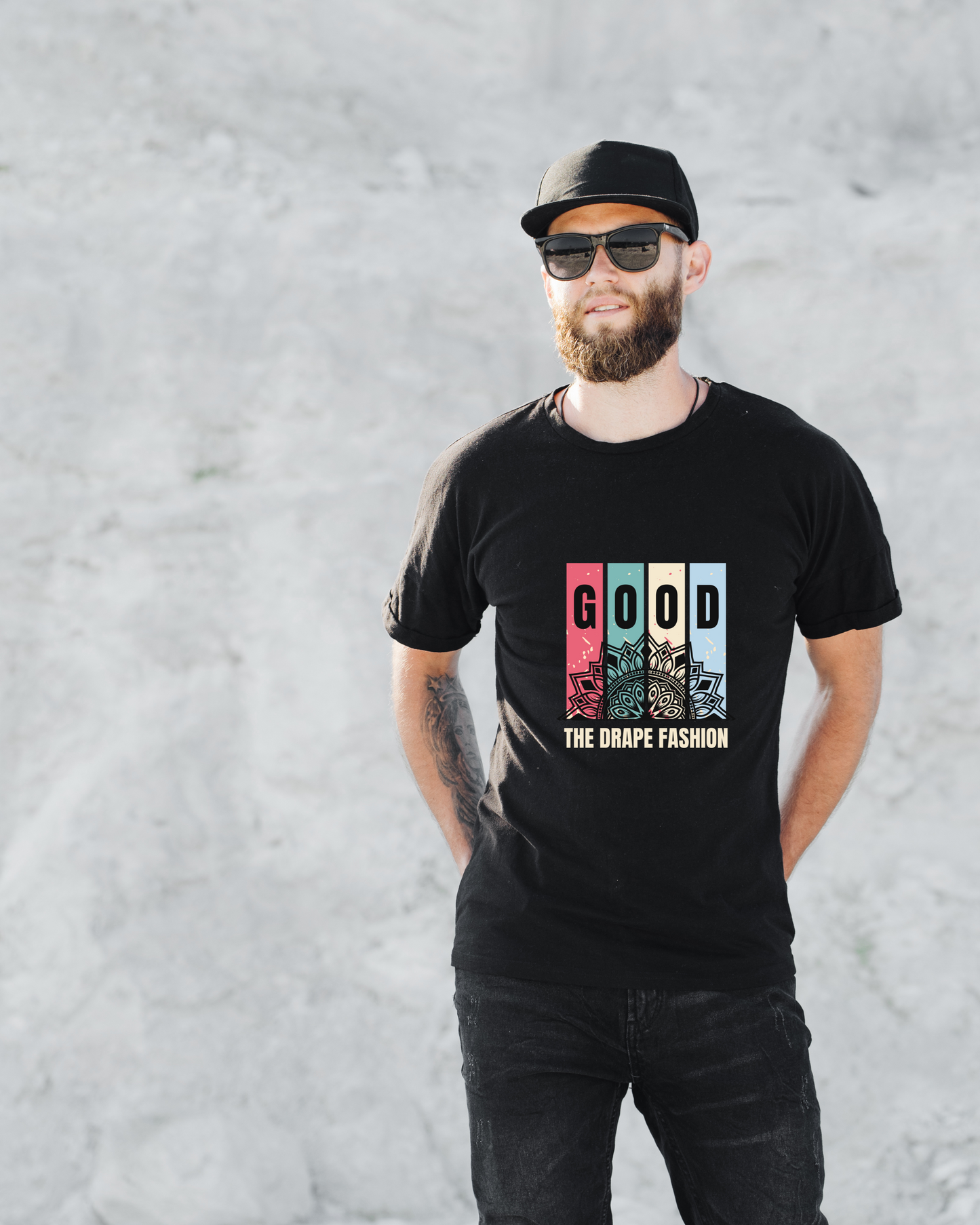 GOOD THE DRAPE FASHION - COTTON PRINTED TSHIRT