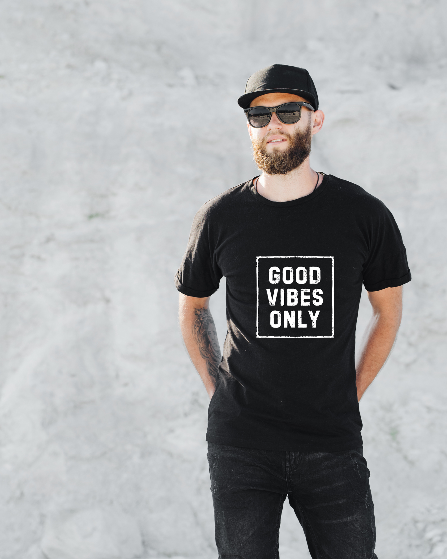 GOOD VIBES ONLY - COTTON PRINTED TSHIRT