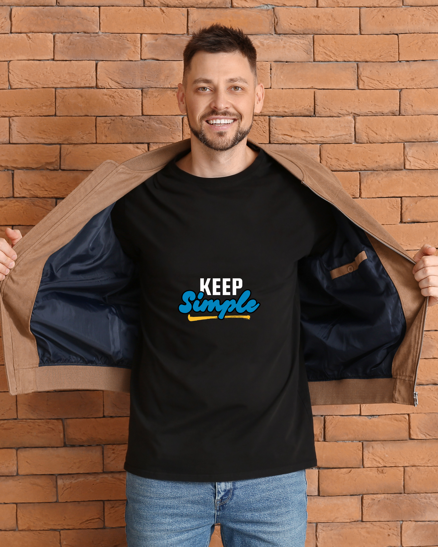 KEEP SIMPLE - COTTON PRINTED TSHIRT