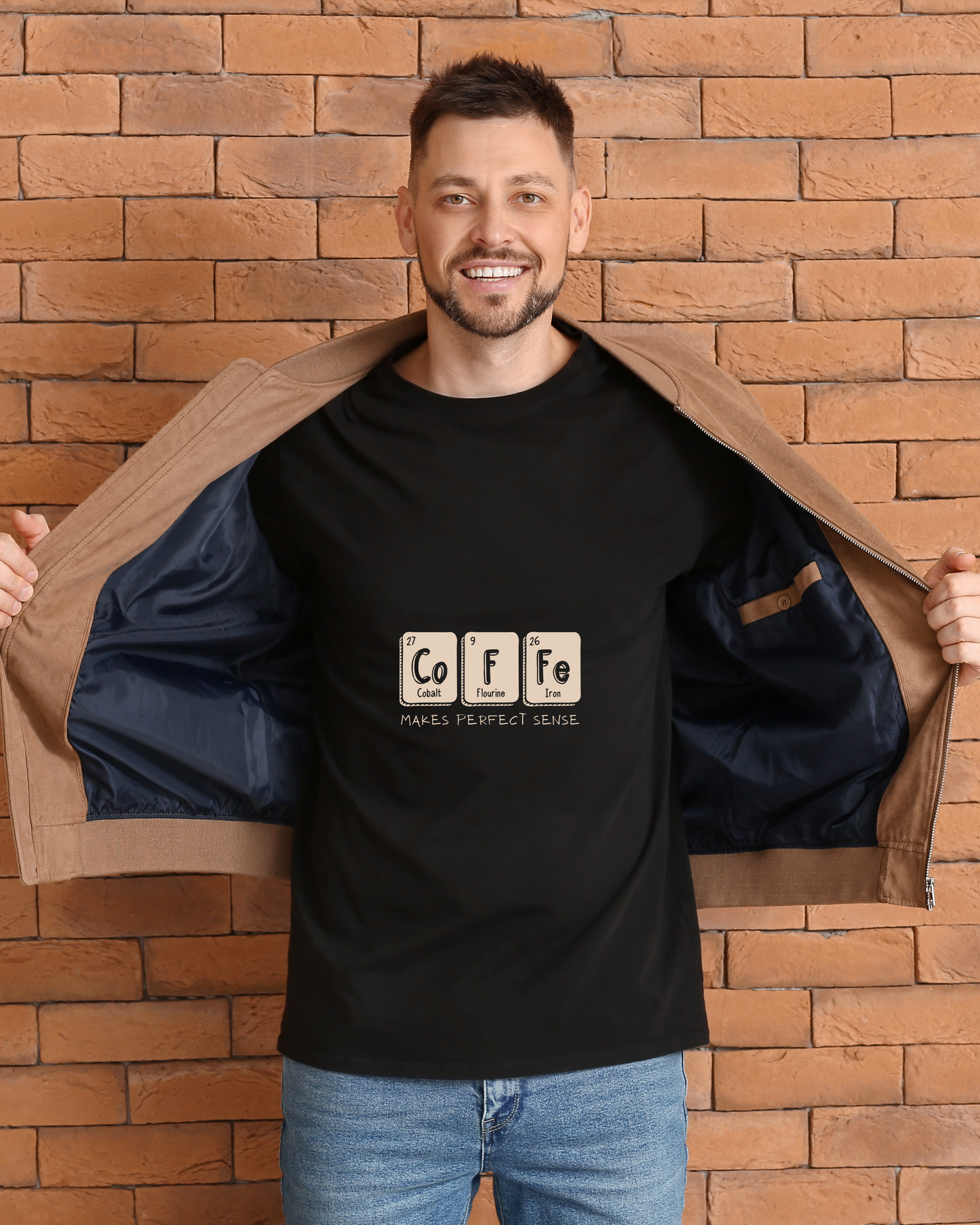 COFFEE MAKES PERFECT SENSE - COTTON PRINTED TSHIRT