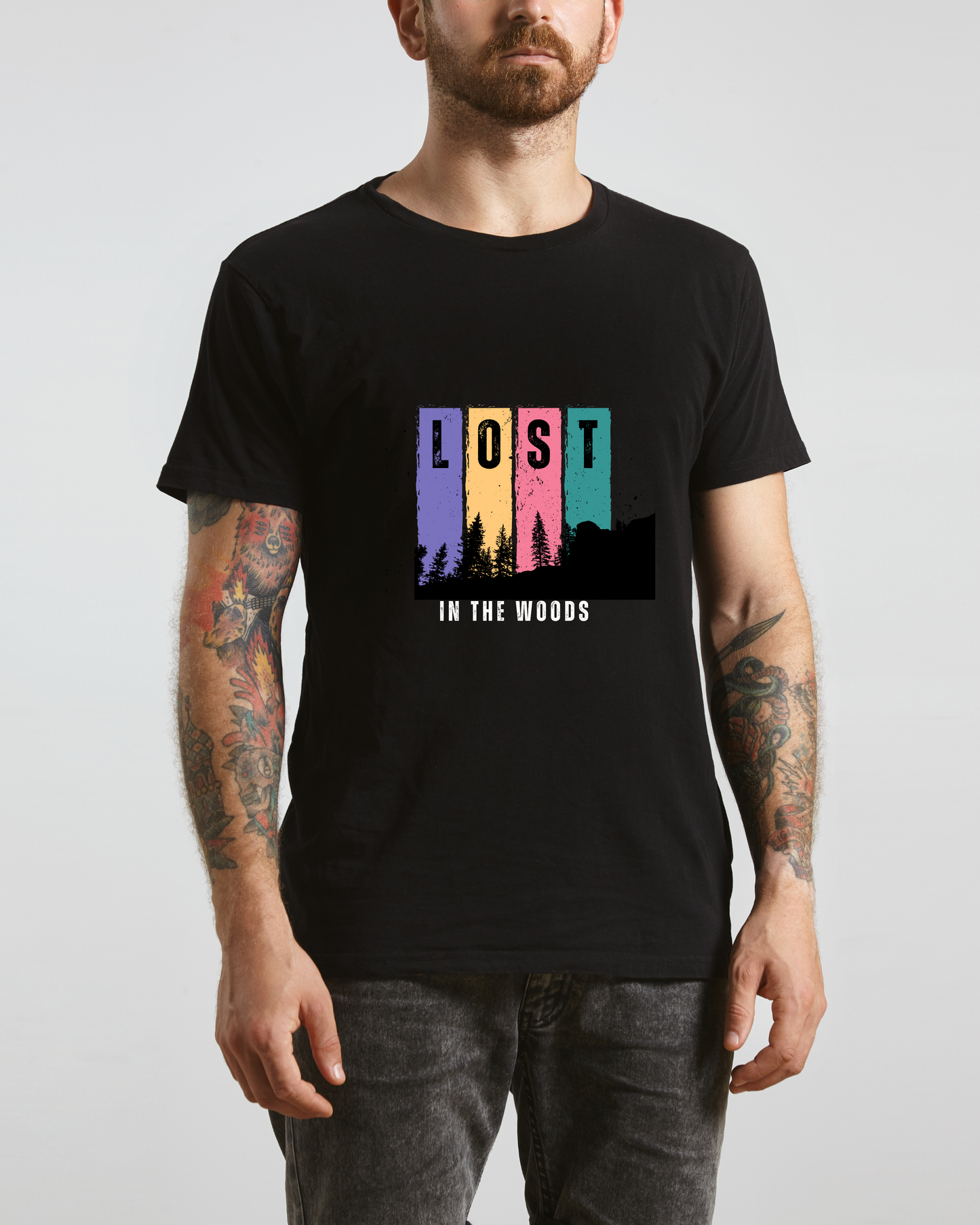LOST IN THE WOODS - COTTON PRINTED TSHIRT