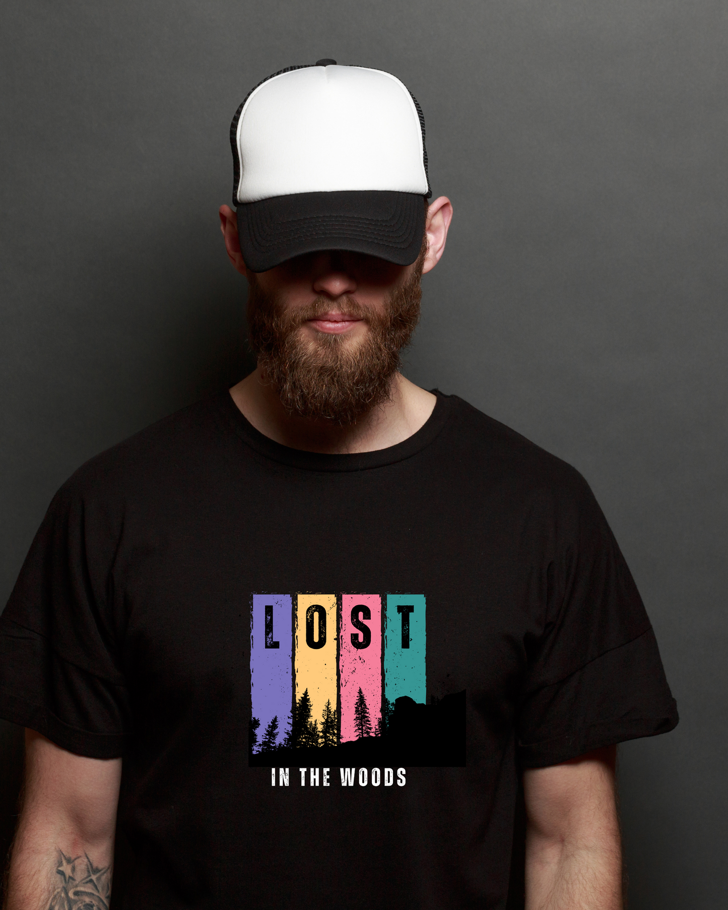 LOST IN THE WOODS - COTTON PRINTED TSHIRT