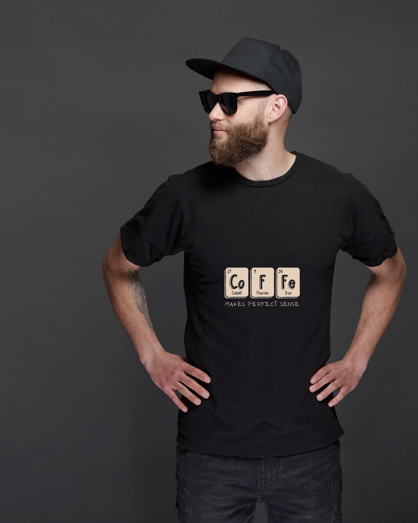 COFFEE MAKES PERFECT SENSE - COTTON PRINTED TSHIRT