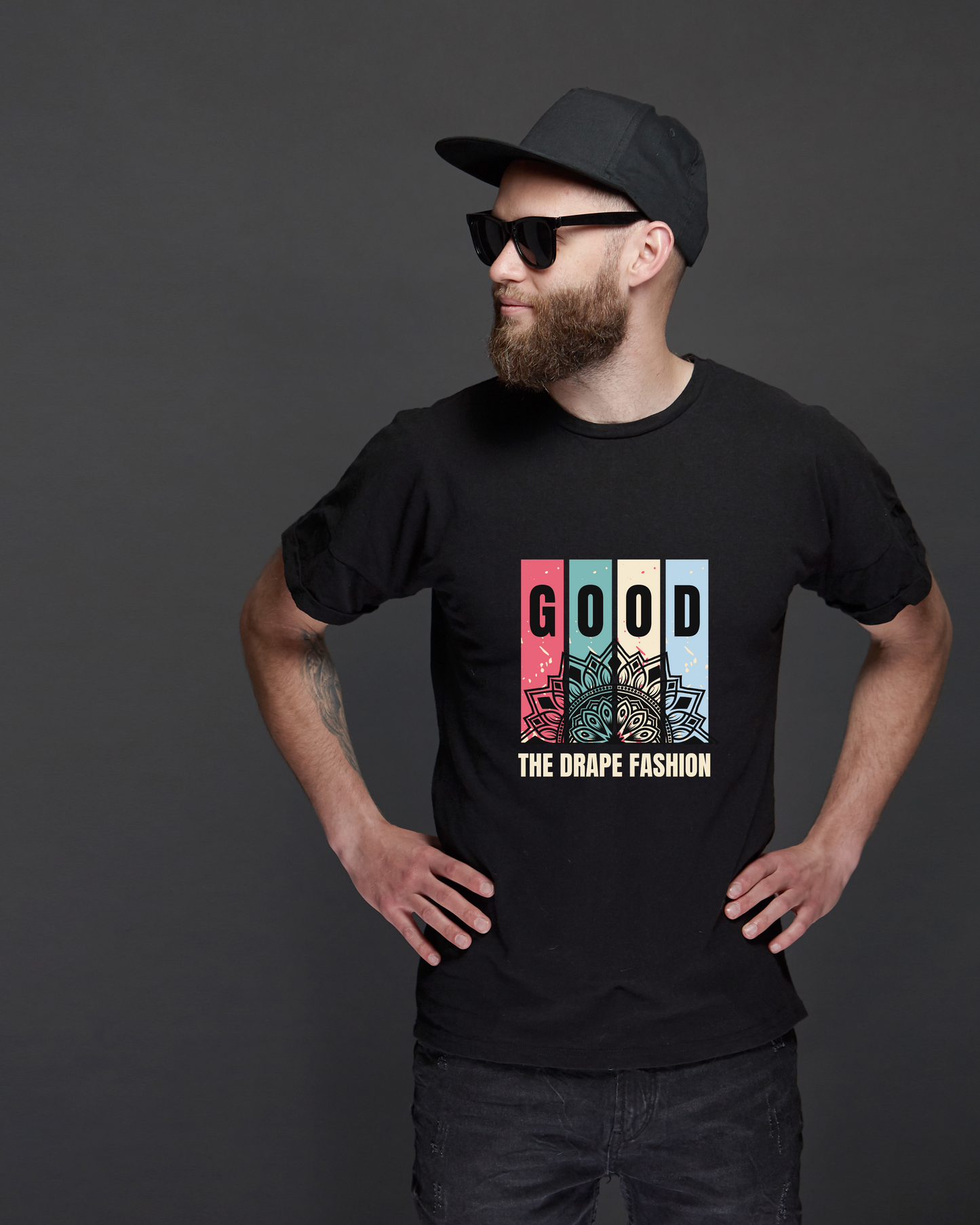 GOOD THE DRAPE FASHION - COTTON PRINTED TSHIRT