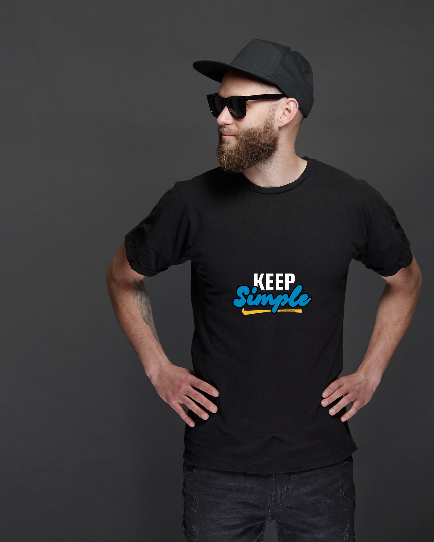 KEEP SIMPLE - COTTON PRINTED TSHIRT