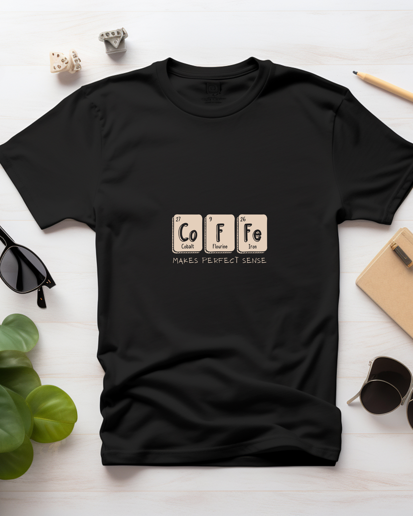 COFFEE MAKES PERFECT SENSE - COTTON PRINTED TSHIRT