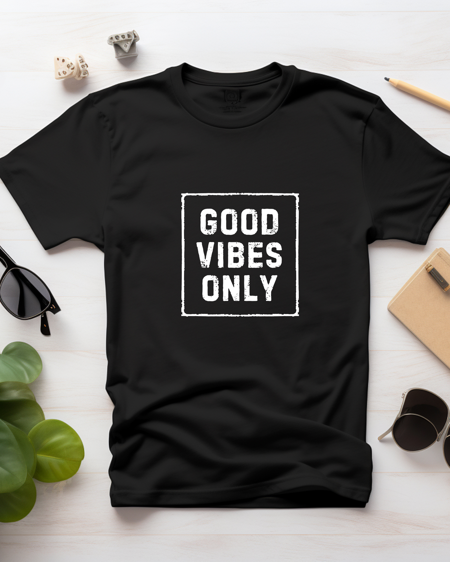 GOOD VIBES ONLY - COTTON PRINTED TSHIRT