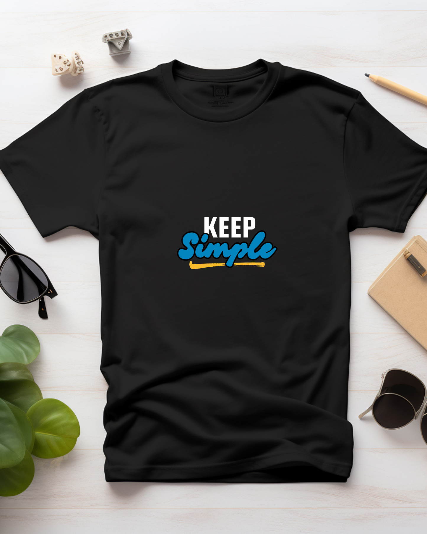 KEEP SIMPLE - COTTON PRINTED TSHIRT
