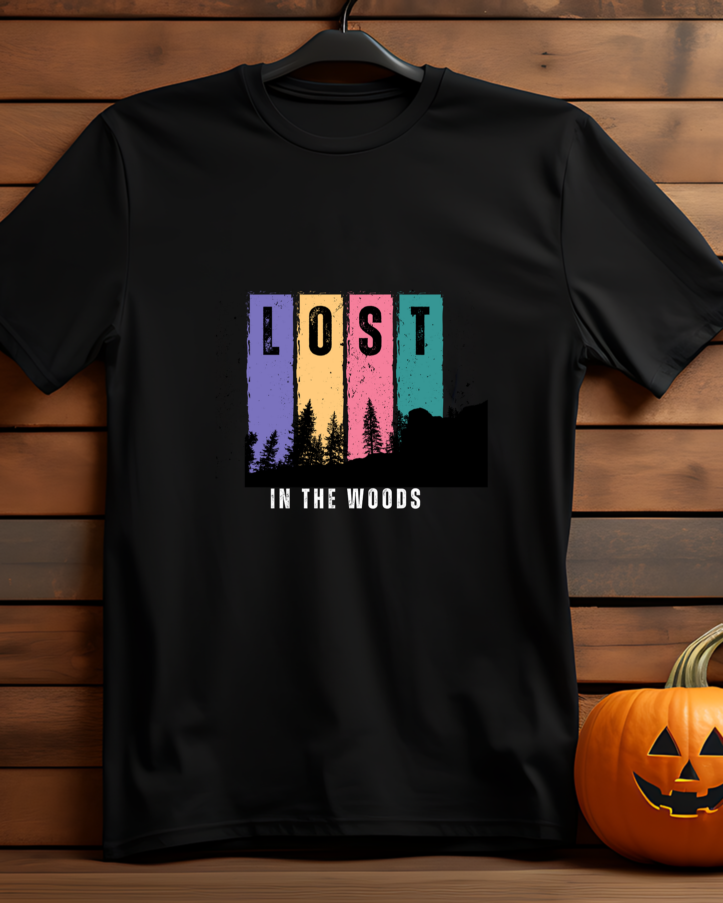 LOST IN THE WOODS - COTTON PRINTED TSHIRT