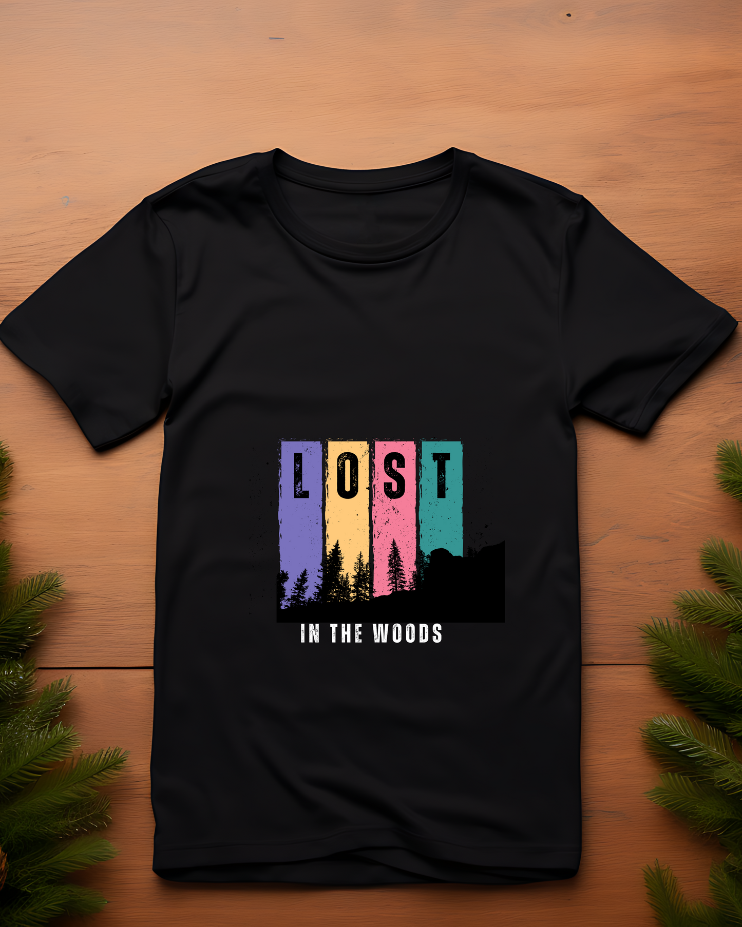 LOST IN THE WOODS - COTTON PRINTED TSHIRT