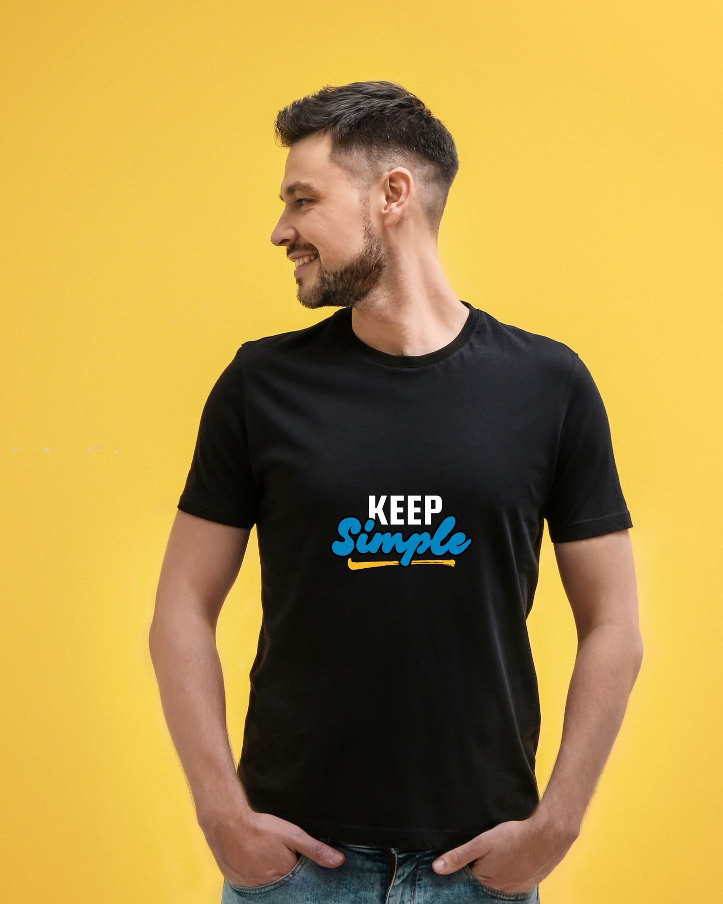 KEEP SIMPLE - COTTON PRINTED TSHIRT