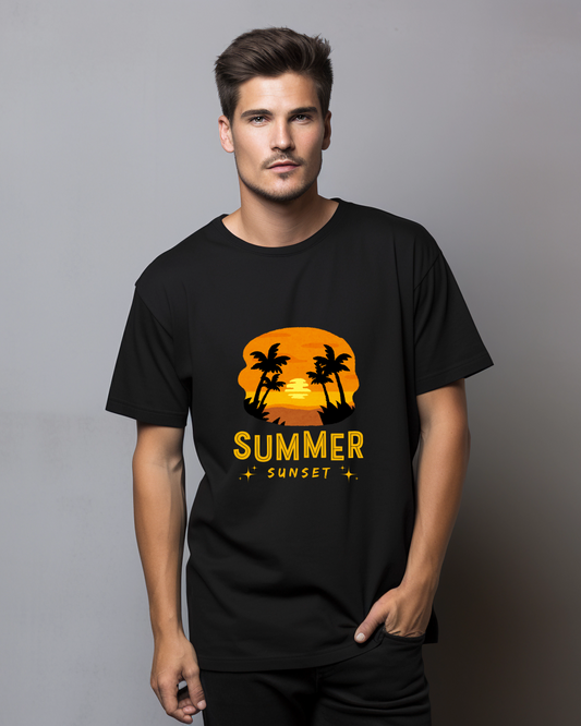 SUMMER SUNSET - COTTON PRINTED TSHIRT