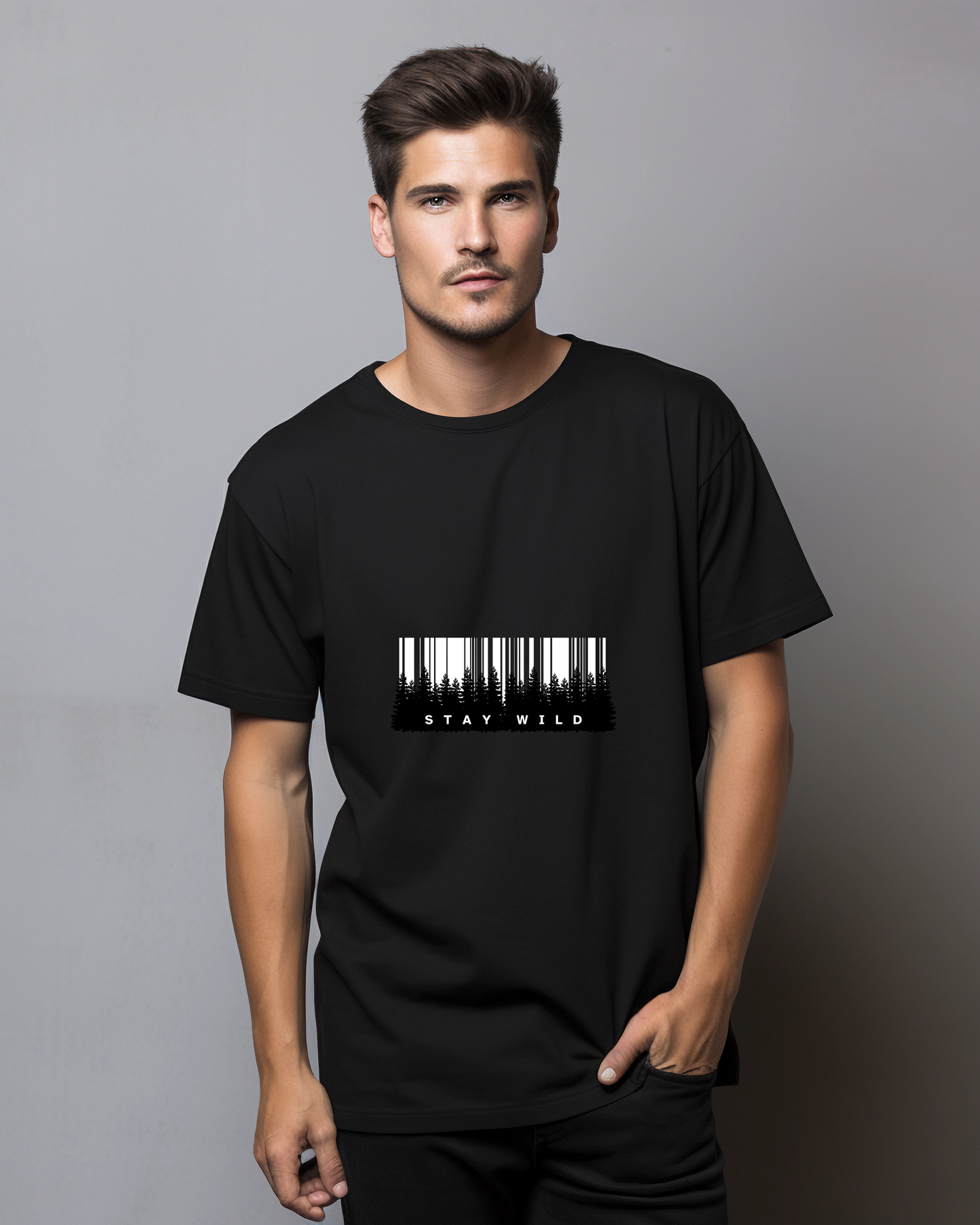 STAY WILD - COTTON PRINTED TSHIRT