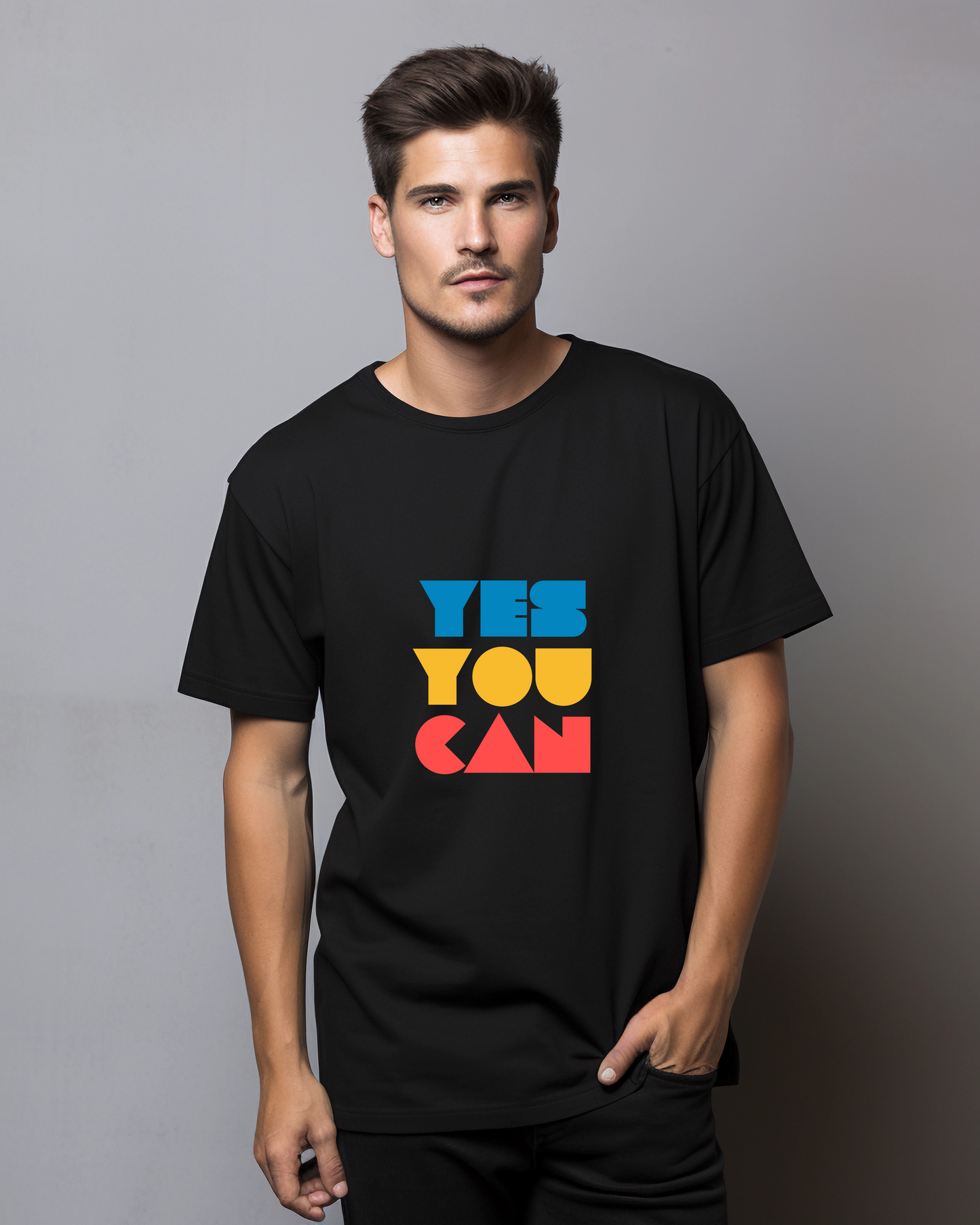 YES YOU CAN - COTTON PRINTED TSHIRT