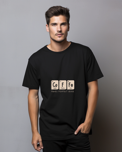 COFFEE MAKES PERFECT SENSE - COTTON PRINTED TSHIRT