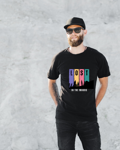 LOST IN THE WOODS - COTTON PRINTED TSHIRT