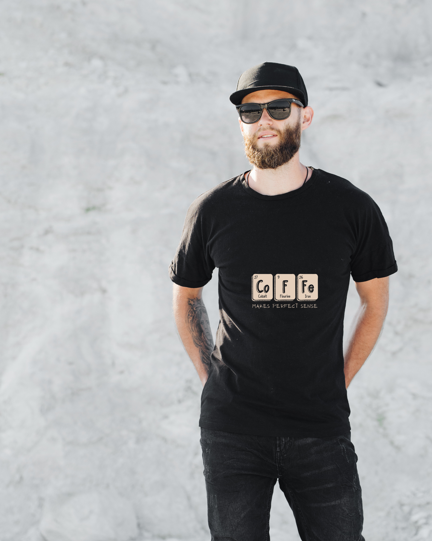 COFFEE MAKES PERFECT SENSE - COTTON PRINTED TSHIRT