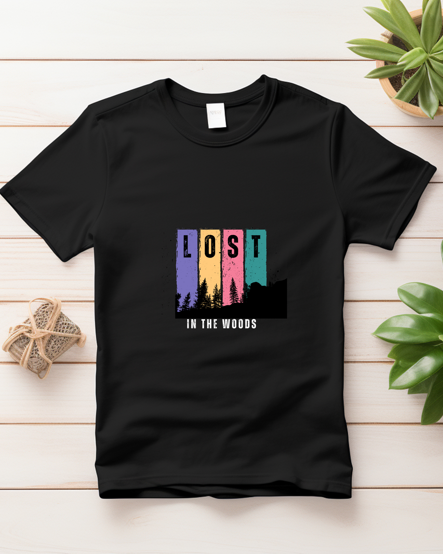 LOST IN THE WOODS - COTTON PRINTED TSHIRT