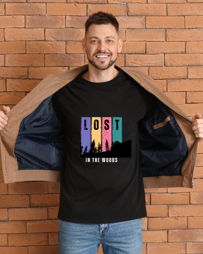 LOST IN THE WOODS - COTTON PRINTED TSHIRT