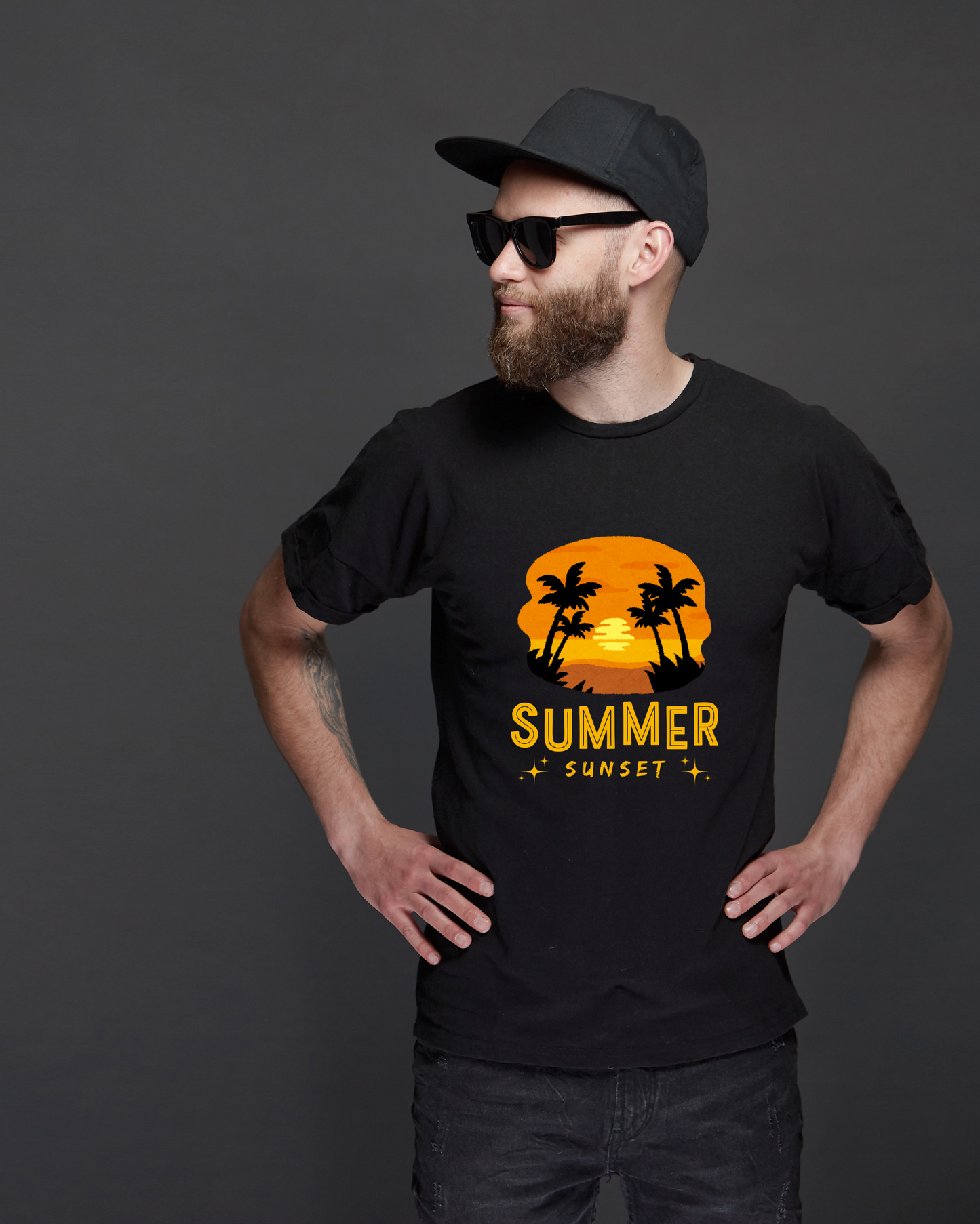 SUMMER SUNSET - COTTON PRINTED TSHIRT