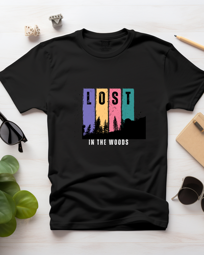 LOST IN THE WOODS - COTTON PRINTED TSHIRT
